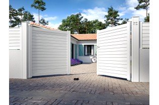 Achat en ligne d'un portail battant en aluminium blanc