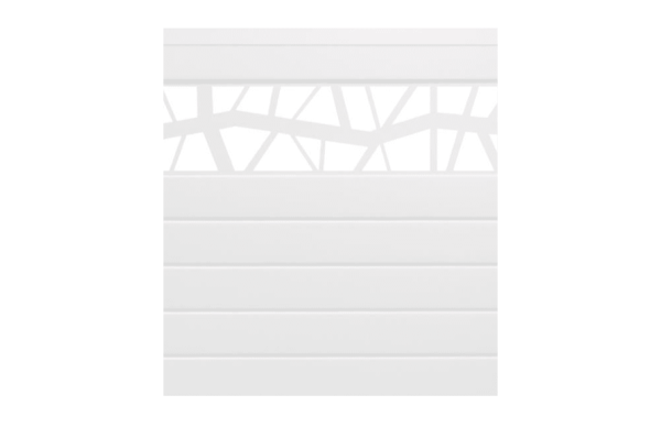 Lame décor sur panneau de clôture aluminium blanc