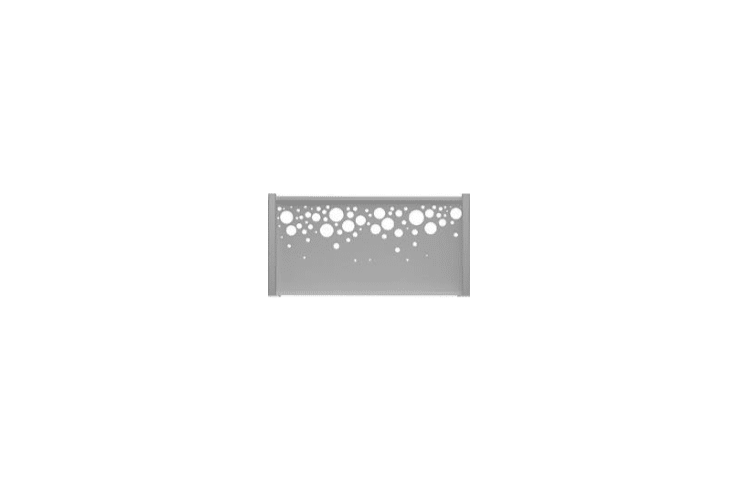 Panneau pour clôture en aluminium motif bulle gris poussière Panneau pour clôture en aluminium motif bulle gris poussière