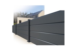 Achat d'un panneau de clôture en aluminium lames pleines 21 cm