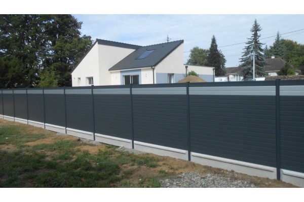 Vente de lames décor gris argent pour clôture aluminium