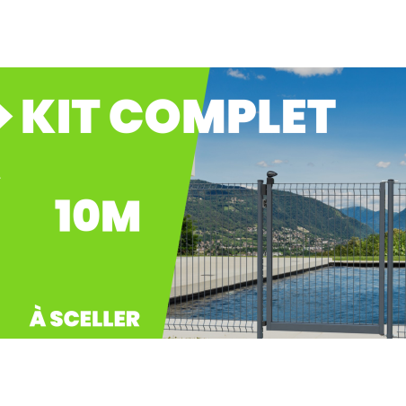 Kit complet de clôture rigide pour piscine