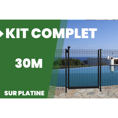 Livraison d'un kit de clôture rigide pour piscine avec platine