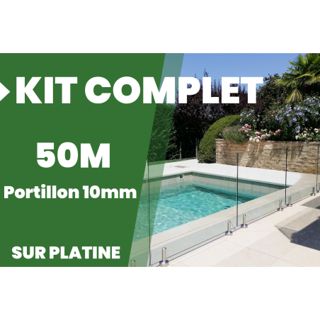 Achat en ligne d'une clôture piscine en verre en kit