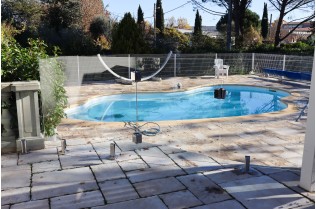 Vente de clôture piscine en verre sans poteaux