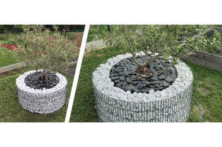 Jardinière en gabion...