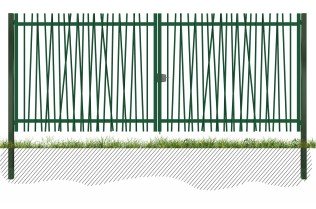 Portail moderne à deux vantaux largeur 5 m