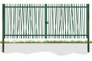 Portail moderne à deux vantaux largeur 5 m