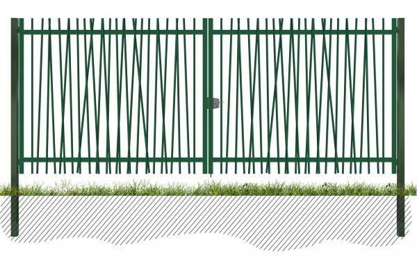 Achat en ligne de portail à deux vantaux de largeur 4m