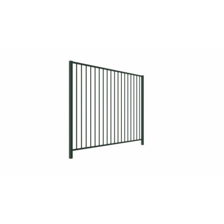 Panneau de clôture à barreaux ronds non dépasssants en acier galvanisé et thermolaqué
