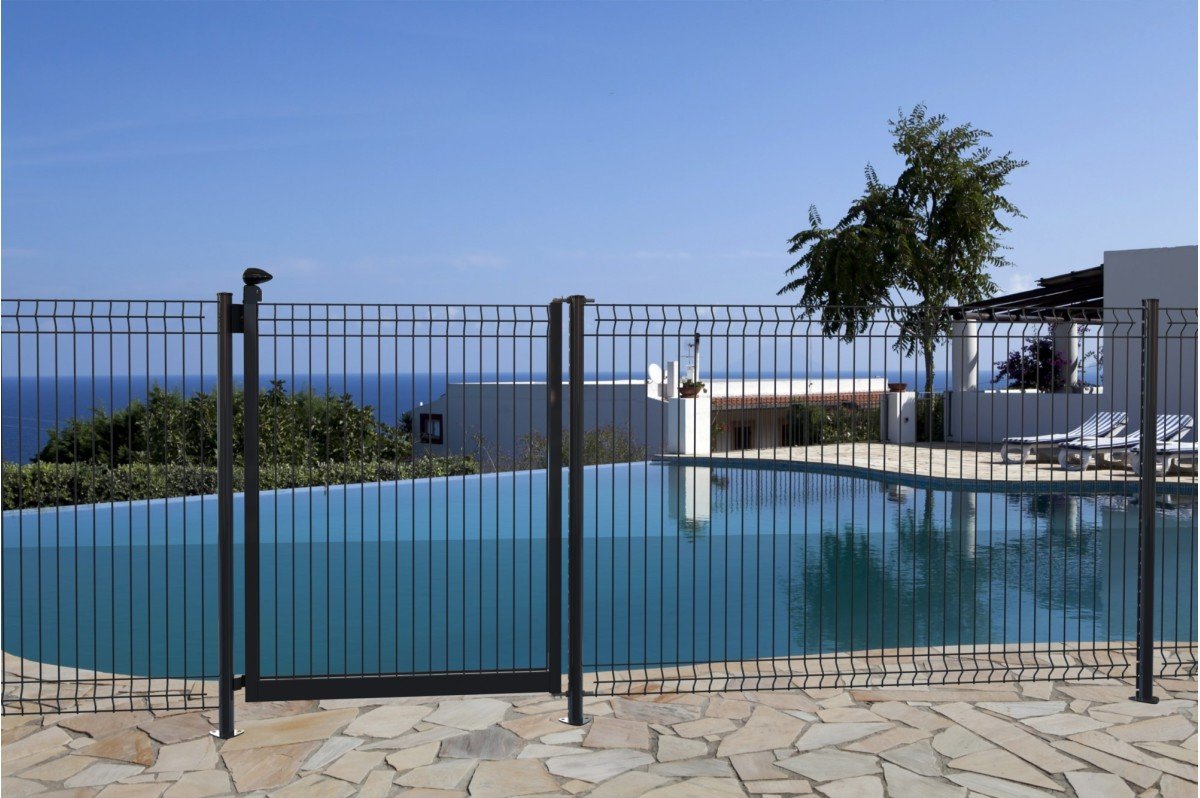 Kit de clôture piscine rigide avec portillon 10 mètres
