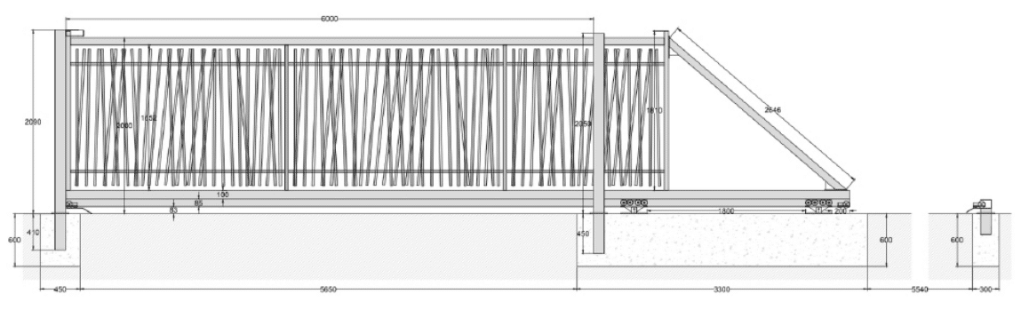 Schéma portail autoportant
